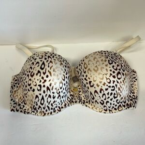Victoria’s Secret Animal Print Lined Strapless Underwire Demi Bra